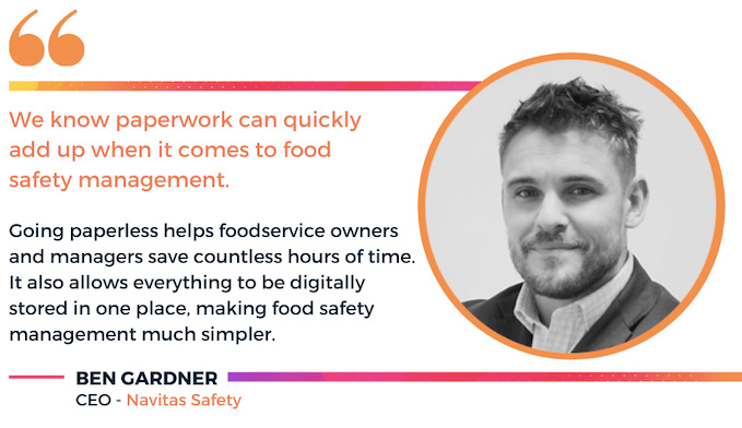 Quote from CEO Ben how the perks of digital food safety management system.
