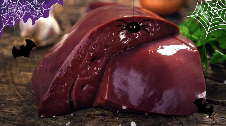 cooking with organ meats: raw liver ready to be cooked as one of the creepiest food trends