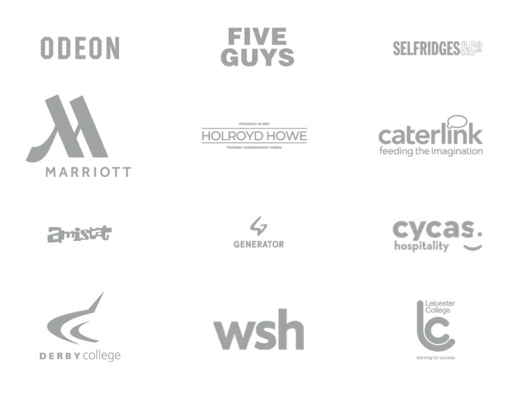 Image with all the logos of our customers using our food compliance software