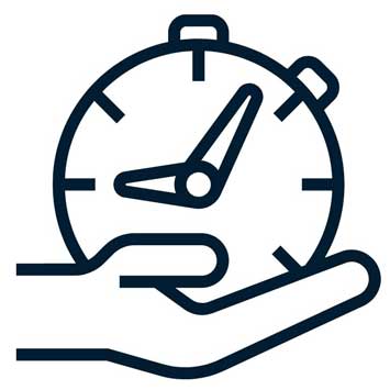 Icon illustrating the time savings you can have with our food compliance software