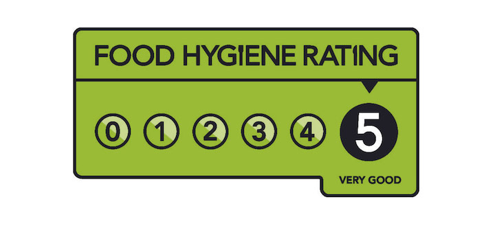 Image of a 5 star food hygiene rating