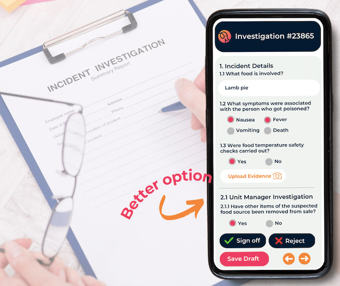 Image comparing paper-based and health and safety incident management software