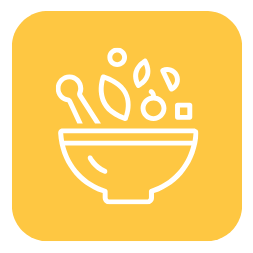 Icon of food ingredients in a bowl
