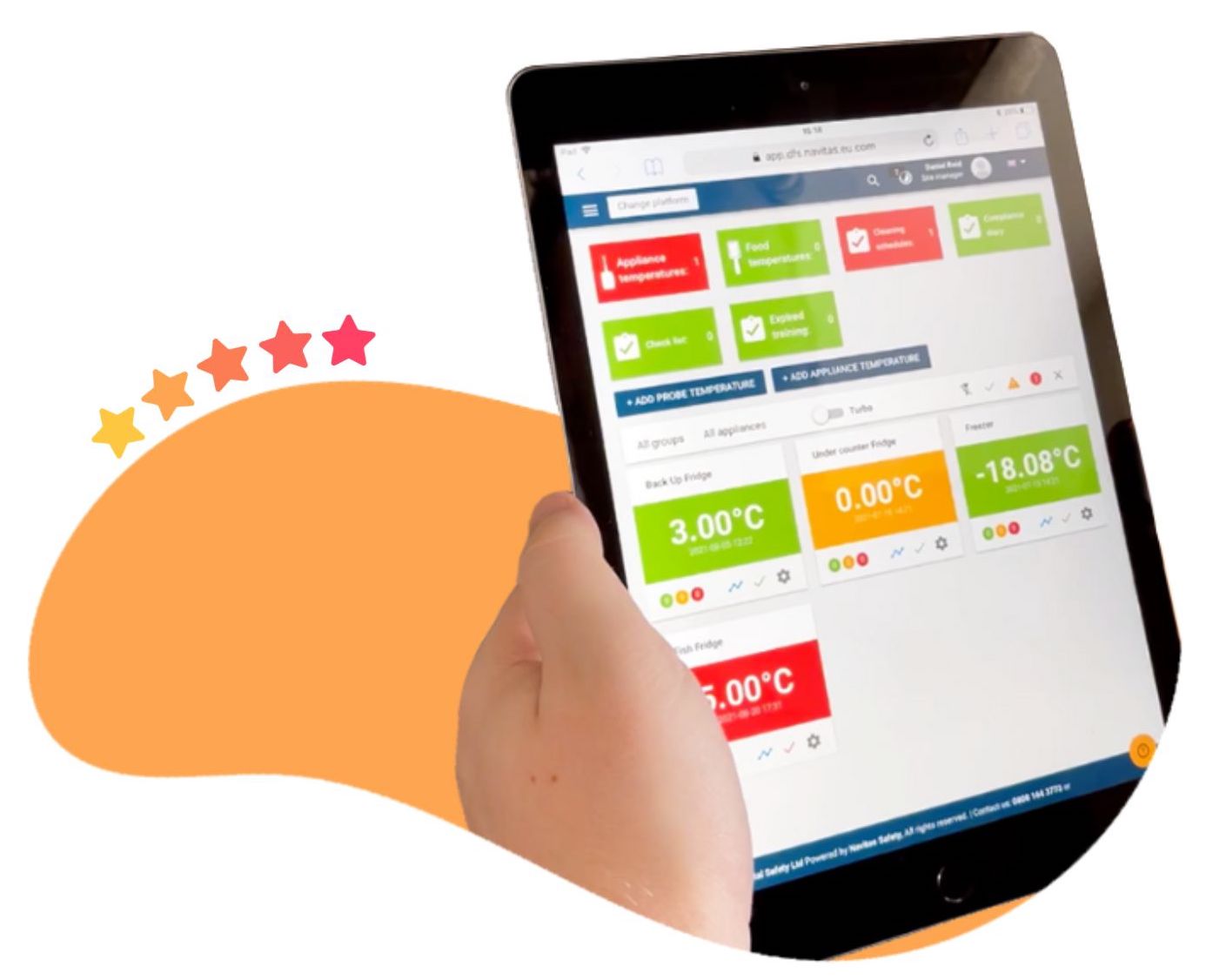 Our Food Safety Software on a tablet