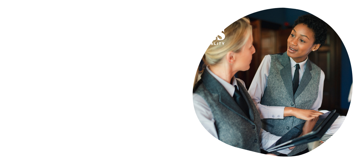 A quote from our Hotel Safety customer Cycas Hospitality: "Simple for us to monitor activity across all of our properties." Accompanied by the Cycas logo and a picture of two female hotel staff.