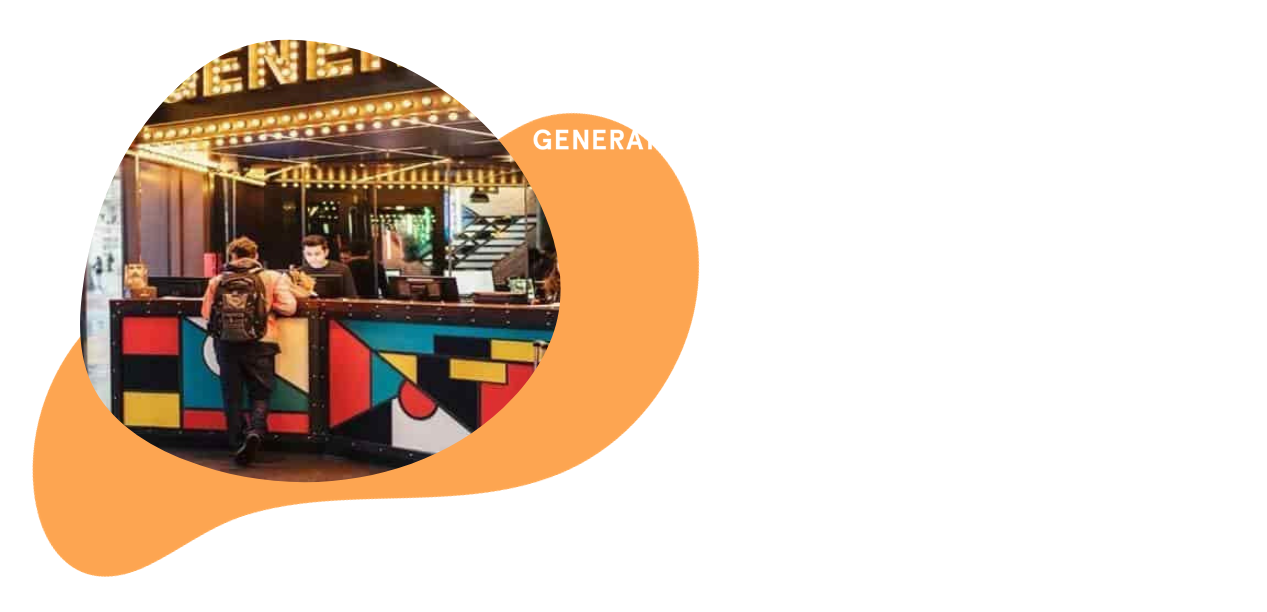 A quote from our Hotel Safety customer Generator Hostels: "Delighted to have the Navitas Safety team by our side." Accompanied by the Generator logo and a picture of their hostel reception.